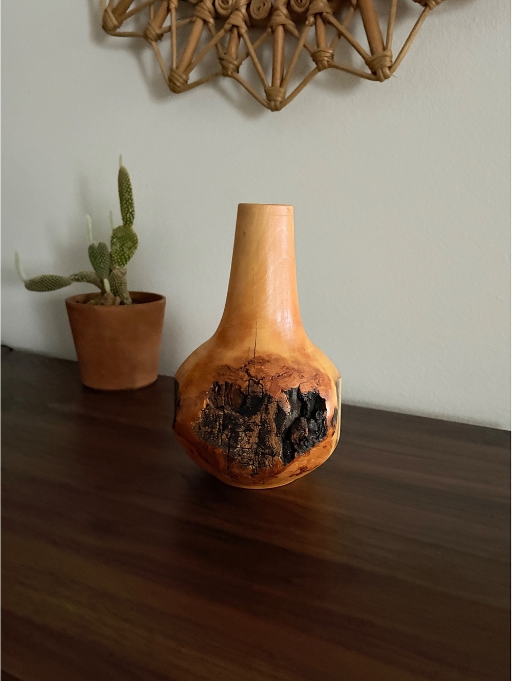 Handcrafted Wooden Vase Live Edge